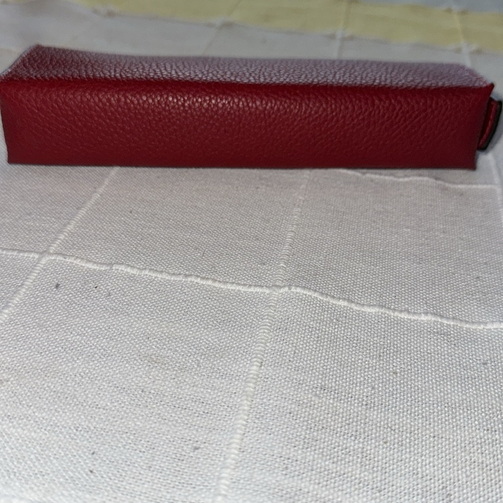 Coach Red Leather Zipper Pouch - Picture 3 of 7